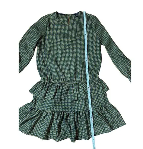 Scotch & Soda Maison Scotch Atelier No 2 Amsterdam green geometric long sleeve t