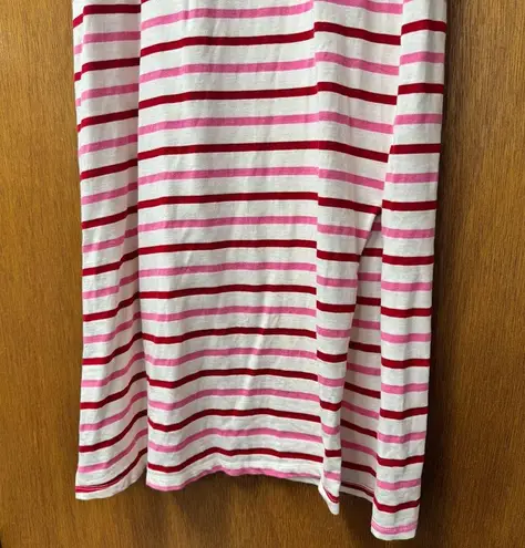 Pomander Place Gio Stripe Short Sleeve Long Maxi Dress Red Pink Small S