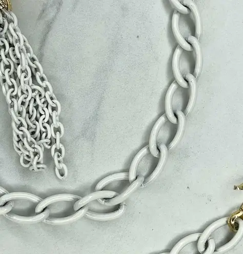 White Beehive Swirl Tassel Charm Chain Link Belt Extra Small/Small (XS/S) ✨