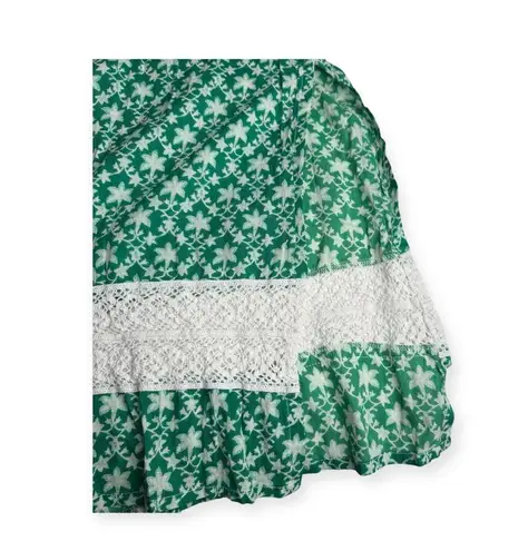 Julia Amory ✿ The Majorelle Caftan ✿ Green Floral White Lace ✿ XS ✿ Sexy Mumu