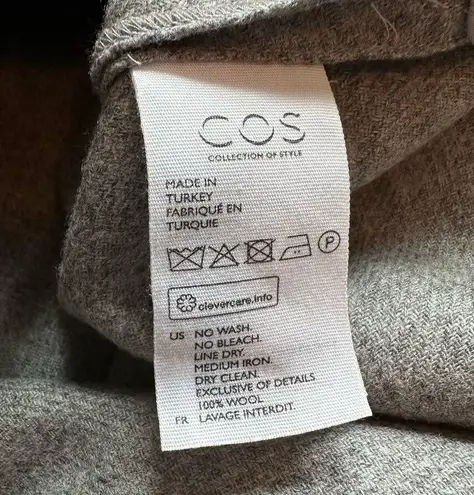 COS gray wool long sleeve cowlneck top size 4