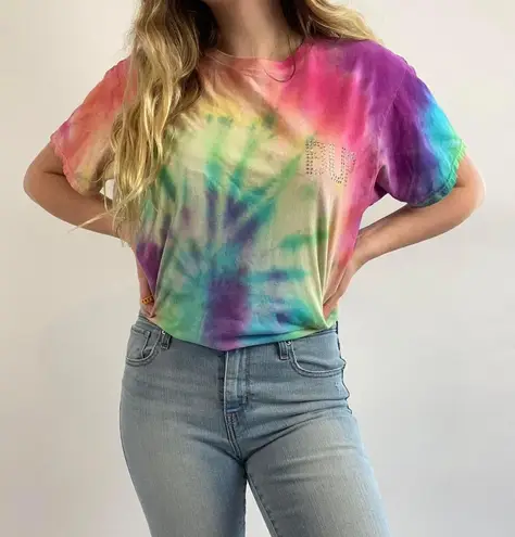 Custom Reworked Tie Dye Bedazzled Tee Size L