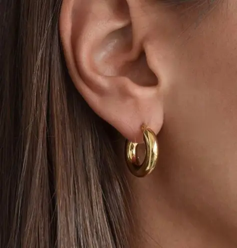 Gold Thick Chunky Hoops