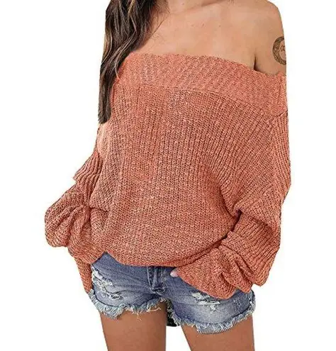 Exlura blush off shoulder sweater size one size