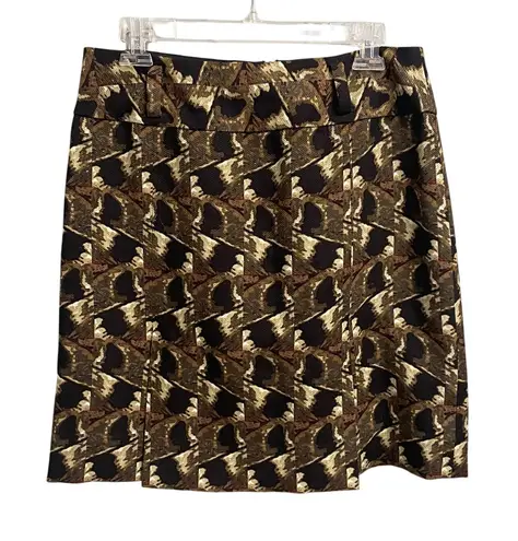 Etcetera Size 8 Womens Wool Silk Blend Printed Skirt Mini Business Casual Luxe