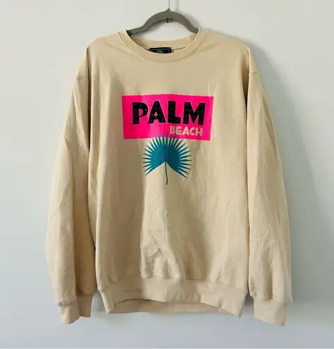 Alla Berman Palm Beach Boyfriend Sweatshirt Tan S