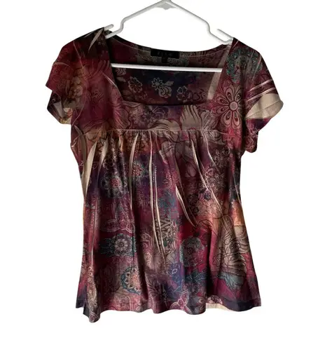 B.L.E.U Size Medium Y2k Fairy Grunge Whimsygoth Square Neck Rhinestone Top Purple