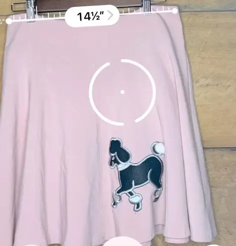 Zinc Pastel Light Pink Poodle 50’s Zip up Skirt Womens size 5