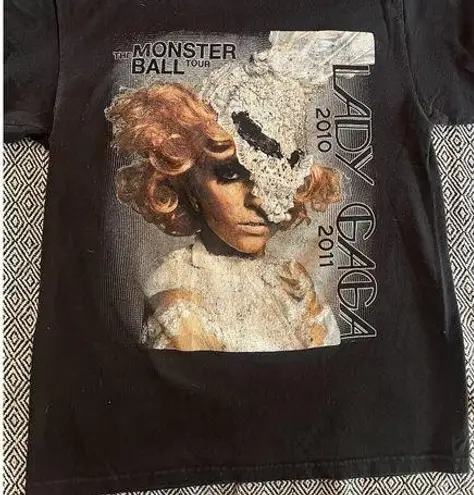 Delta Lady Gaga. “The Monster Ball” Shirt.  2011.  Black.  Size Medium