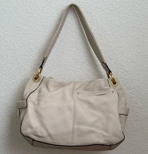 B Makowsky B. MAKOWSKY Beige Cream 100% Genuine Leather Hobo Purse Shoulder Bag