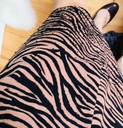 Cache Tiger Animal Print Faux Suede Skirt