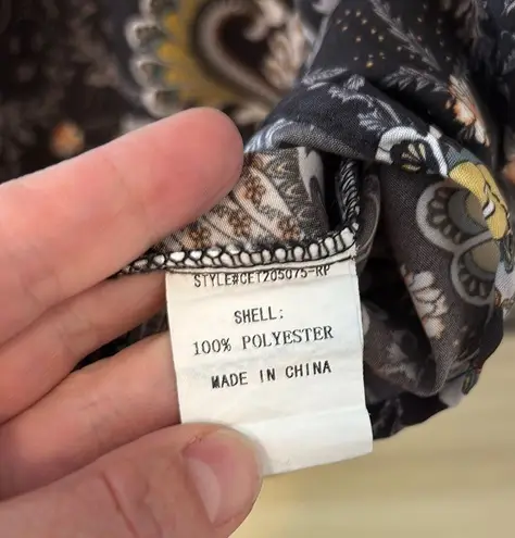 MELLODAY gray paisley print Long Sleeve Dress sz 1X