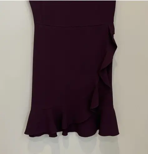 Karl Lagerfeld Paris Dress, Ruffle Detail, Burgundy, Sz 6, Office Cocktail Event