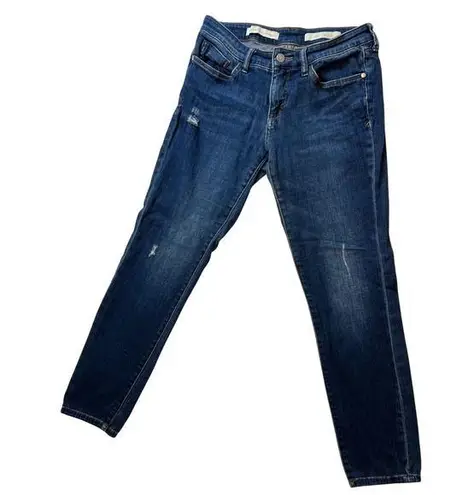 Pilcro and the Letterpress Stet Slim Ankle Distressed Jeans Dark Wash Sz 28