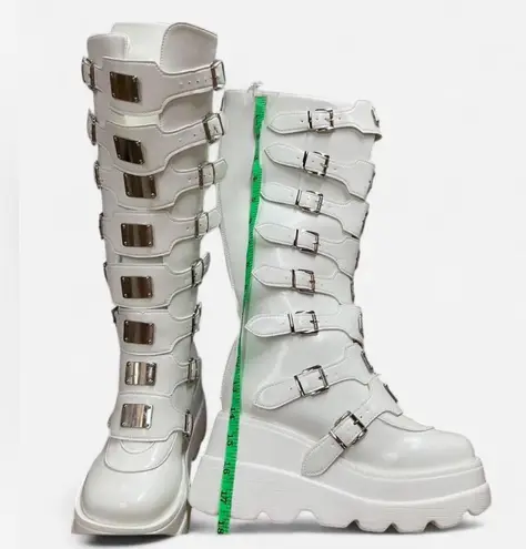 New Chunky white goth boots Size 7