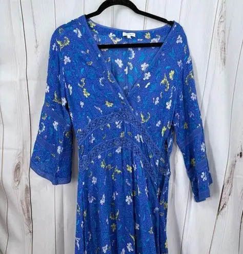 Poupette St. Barth Women’s Large Blue Anabelle Floral Maxi Dress