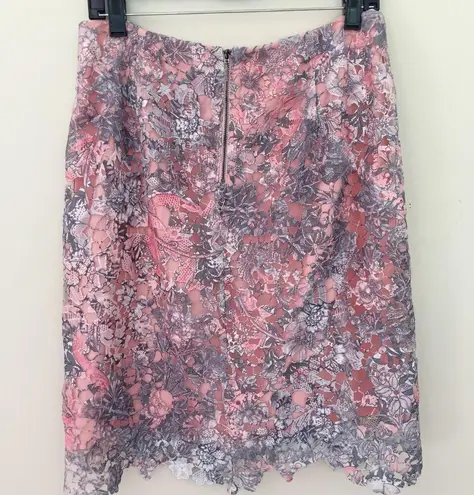 Tahari T Two Piece Peach Orange Lace Skirt Set S