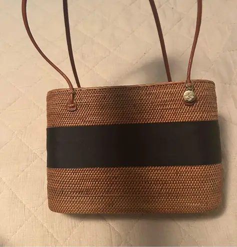 Lisi Lerch Tan and Black Woven Bosom Buddy Bag