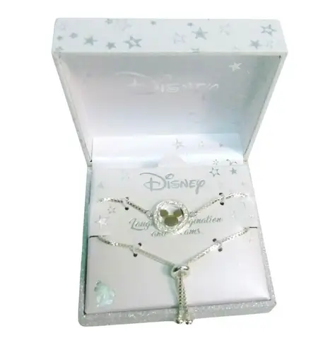 NEW LA Rocks DISNEY BOLO BRACELET Laughter Imagination Dreams Silver Plate 1 sz