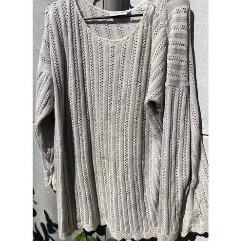 Vintage Cotton Forever Women's Sz Large Khaki Light Brown Long Sleeve Sweater Tan