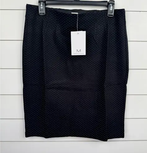 Magaschoni M Skirt Womens Size L Black White Knit Pencil Classic Pull On