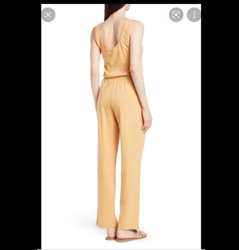 Faherty Terra Organic Cotton Jumpsuit in Taffy Yellow Size Medium NWT