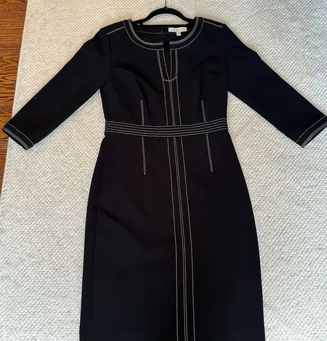 Etcetera Black dress with white contrast stitching and 3/4 sleeves