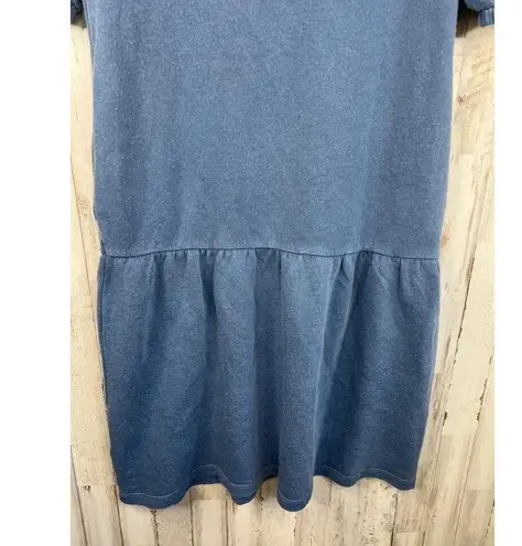 Caslon Casual Blue Dress Short Puff Sleeves Round Neck Size XXS Pockets