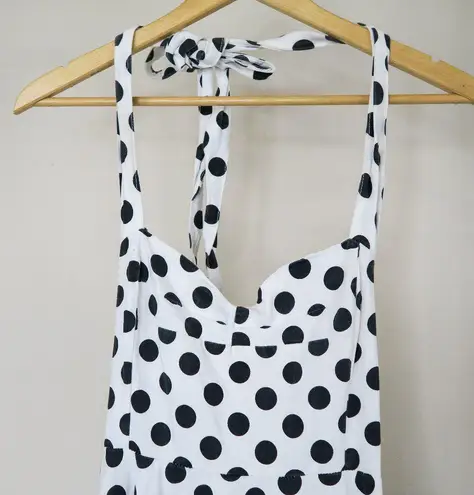 Vintage Lady Style Polka Dot Rockabilly Swing Dress / Rockabilly / Pin Up White