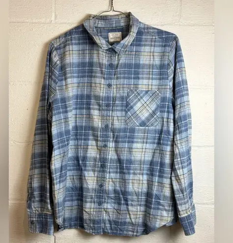 Fat Face Blue Casual Button Up Flannel Soft Cotton Casual Woman’s Shirt Size 14