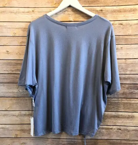 Treasure & Bond  Blue Ruched Keyhole Short Sleeve Tee Size Small NWT