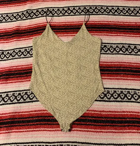Leopard Print Bodysuit Tan Size M