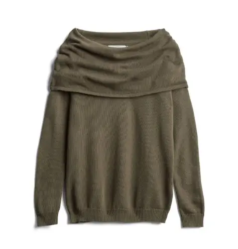 Harper NWT Lane Gouti Cowl Neck Off Shoulder Green Sweater Size 2XL - Image 2