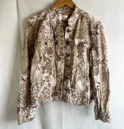 Christopher & Banks Christopher & Banks Neutral Floral Soft Jacket Size Medium