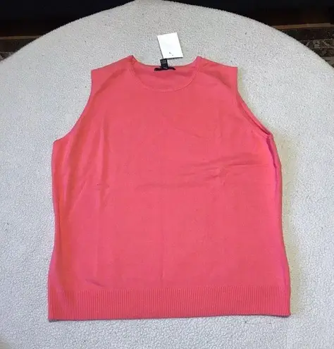 Lands'End  Women's Plus Cotton Interlock Tank Top PINK SIZE L (14-16) New G4