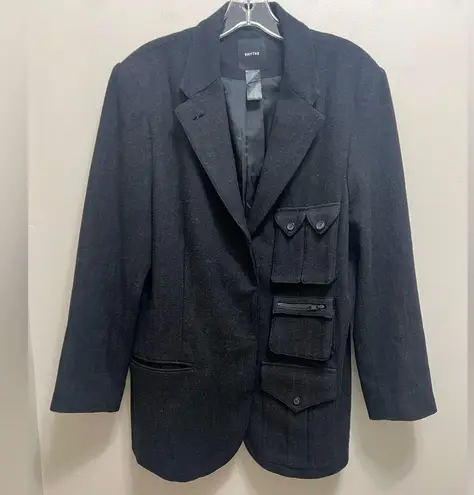 SMYTHE Surplus Cargo Blazer Jacket Wool Blend Black Size M Size M
