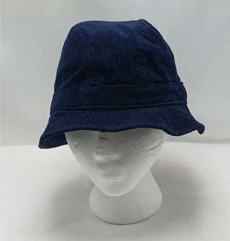 Vintage Y2K Bucket Hat Blue Corduroy Adult Medium/Large Cotton Preppy Outdoors