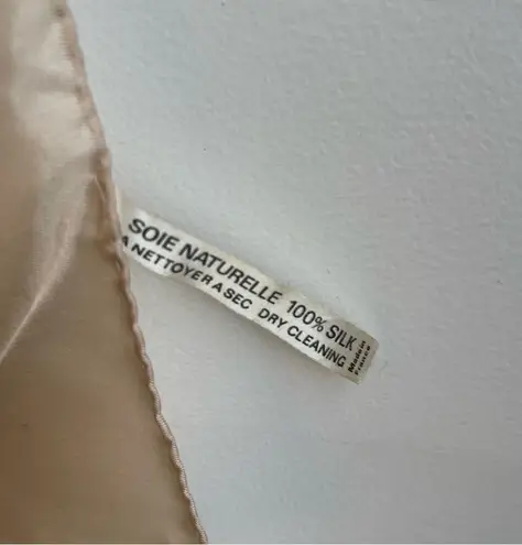 Pierre Cardin Vintage 70s Paris Signature Logo Silk Scarf Brown Ivory 25 x 26