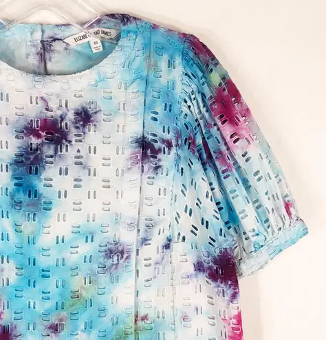 Elizabeth and James XS Top Handmade Tie Dye Powder Puff Blue Purple Pink 1370