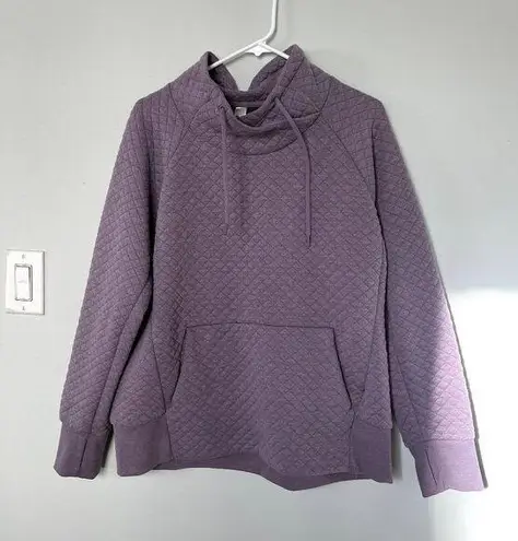 GreenTea purple pullover sweatshirt pockets thick warm fleece women size XL
