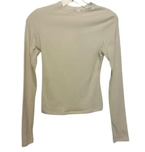 SKIMS Cotton Jersey Long Sleeve T-Shirt In Bone Size XS