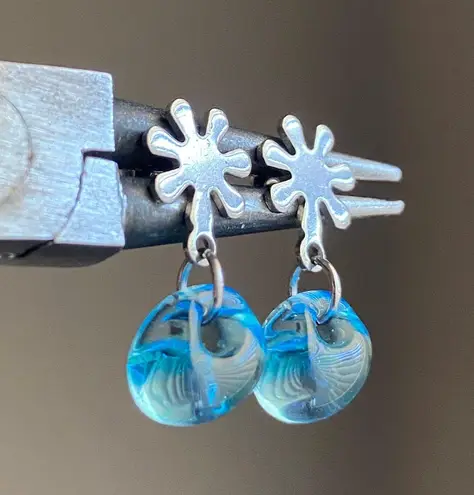 Handmade quality Japanese magatama glass beads minimalist simple dangle earrings✨