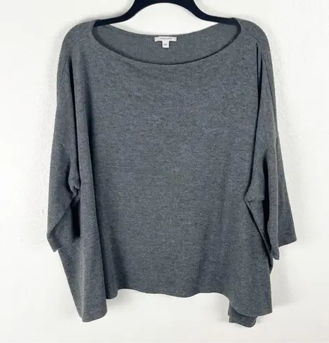 Stella & Dot Heather Gray Boatneck Drop Shoulder 3/4 Sleeves Top, Size XXL