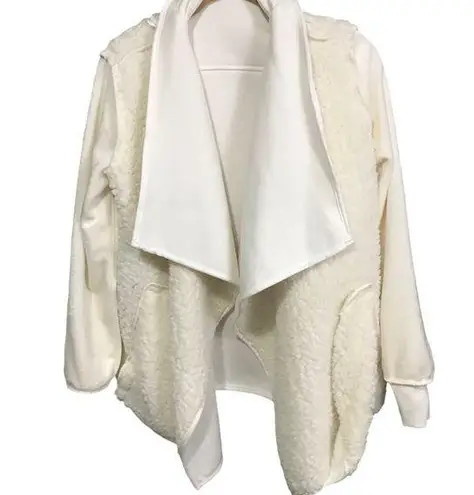 Avia  Asymmetrical Hem Sherpa Lined Wrap Style Cardigan Small