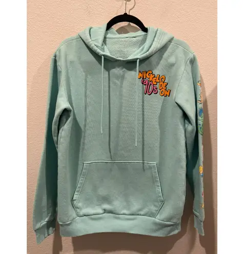 NICKELODEON 90's Retro Hey Arnold Blue Graphic Cartoon Hoodie