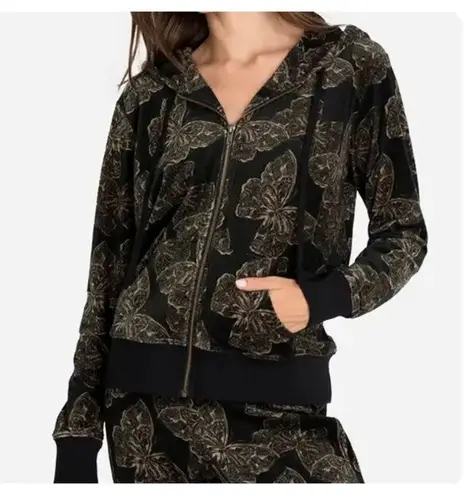 Johnny Was velour zip up hoodie NWT