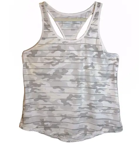 Zyia Active Havana White Camo Stripe Racerback Tank Size XL ZA2373