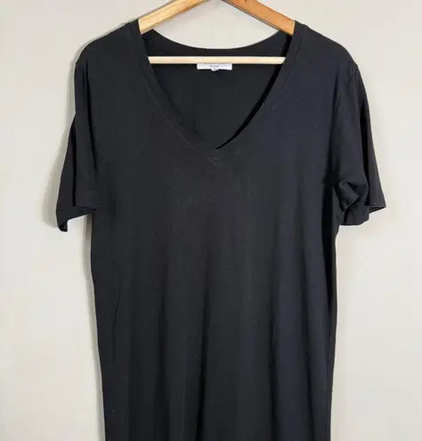 Michael Stars Sandra V-Neck T-Shirt Midi Dress Women's Small Black Casual Travel