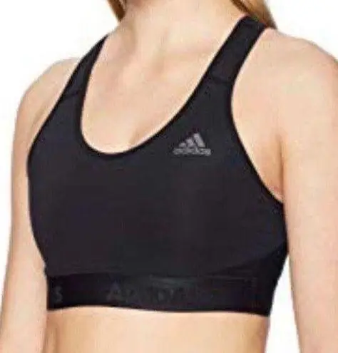 Adidas  Black Athletic Sport Cropped Medium Support Bra New 32D