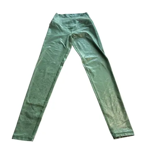 Aerie Offline Shiny Liquid Metallic Leggings High Waist S P CH Green